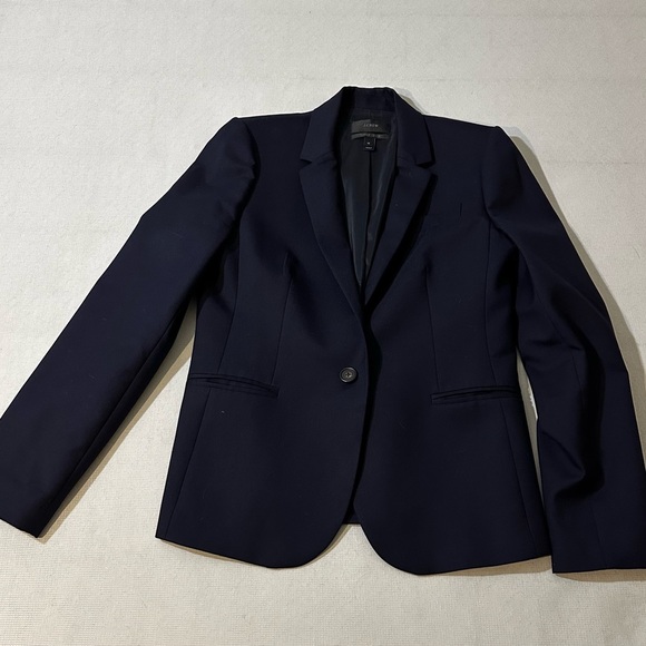 J.Crew Super 120s Wool Blazer Jacket Navy Classic Tailored Size 10 - Picture 2 of 6